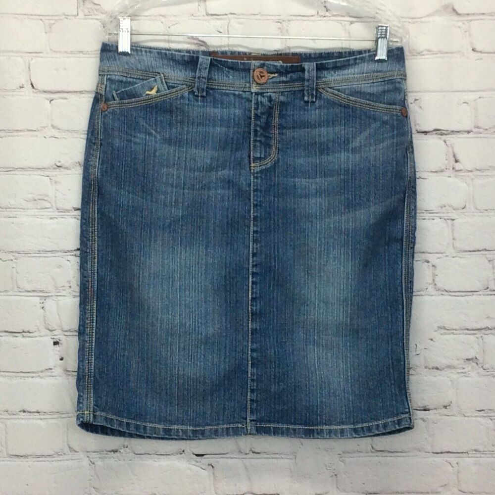 The Grane Jean Skirt Women's Jr. Sz 7 Blue Denim Festival Country Cowgirl Rodeo